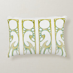Alphonse Mucha art nouveau decorative frame stripe Decorative Cushion