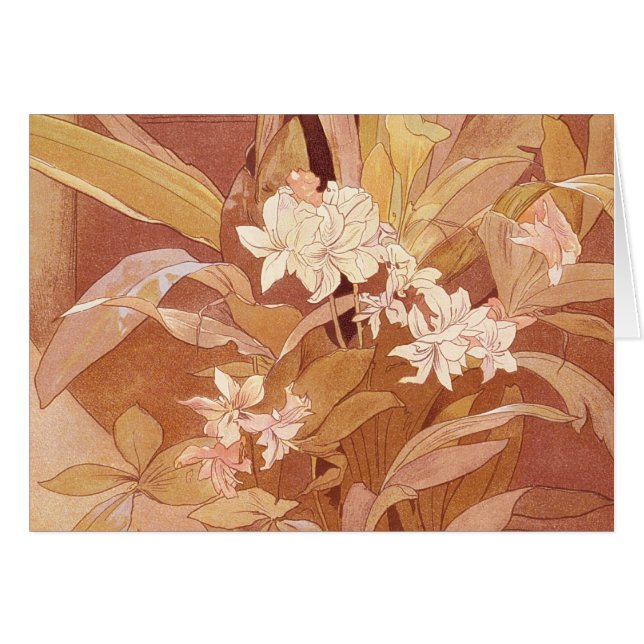 Alphonse Mucha Art Nouveau Floral Detail (Front Horizontal)