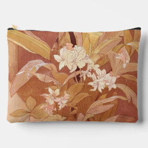 Alphonse Mucha Art Nouveau Floral Detail Accessory Pouch