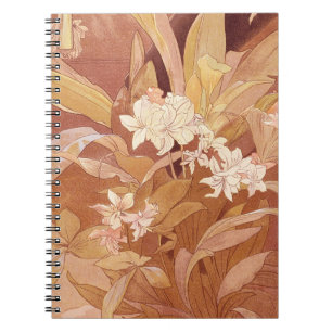 Alphonse Mucha Art Nouveau Floral Detail Notebook