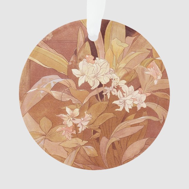 Alphonse Mucha Art Nouveau Floral Detail Ornament (Front)