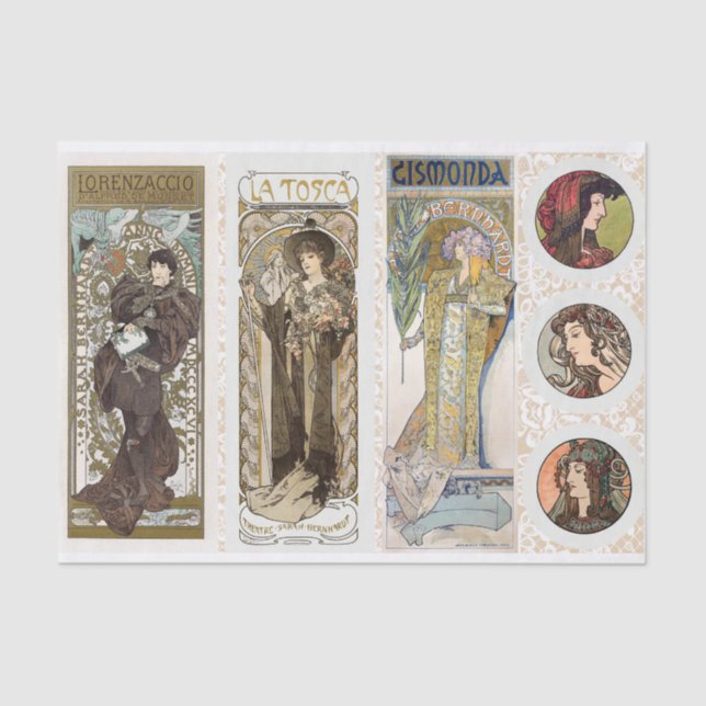 Alphonse Mucha Art Nouveau For Artists Tissue Paper (Front)