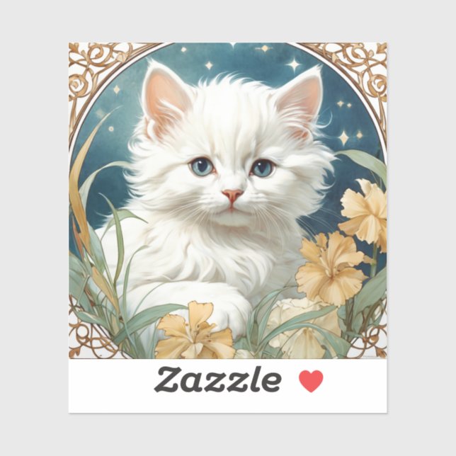 Alphonse Mucha Art Nouveau Kitten (Sheet)
