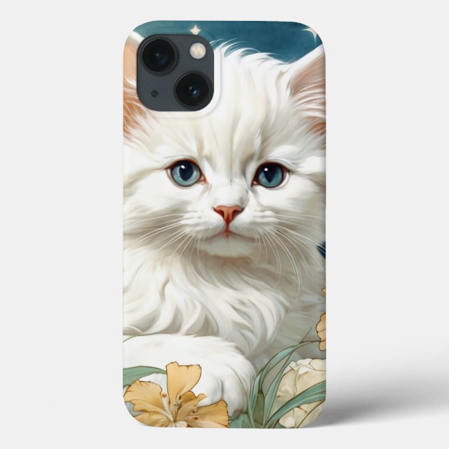 Alphonse Mucha Art Nouveau Kitten Case-Mate iPhone Case (Back)