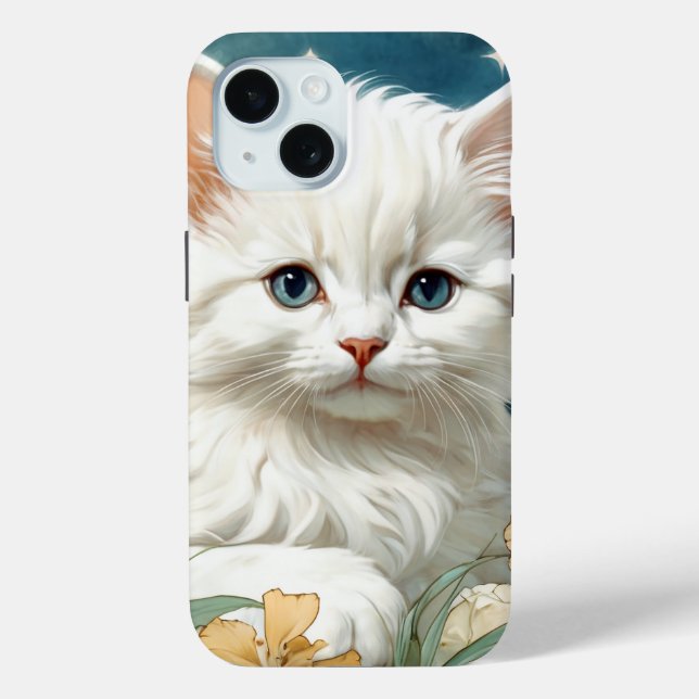Alphonse Mucha Art Nouveau Kitten Case-Mate iPhone Case (Back)