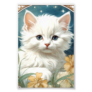 Alphonse Mucha Art Nouveau Kitten Photo Print