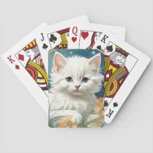 Alphonse Mucha Art Nouveau Kitten Playing Cards