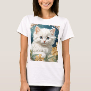 Alphonse Mucha Art Nouveau Kitten T-Shirt