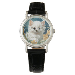 Alphonse Mucha Art Nouveau Kitten Watch