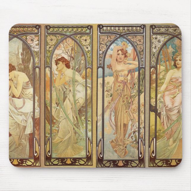 Alphonse Mucha – Art Nouveau Master Mouse Mat (Front)