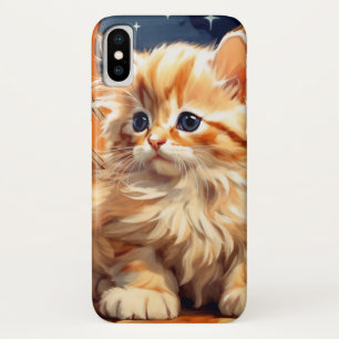Alphonse Mucha Art Nouveau Orange Cat iPhone X Case