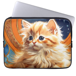 Alphonse Mucha Art Nouveau Orange Cat Laptop Sleeve