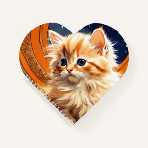 Alphonse Mucha Art Nouveau Orange Cat Notebook