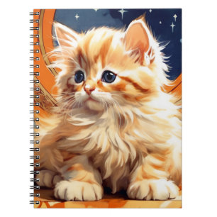Alphonse Mucha Art Nouveau Orange Cat Notebook