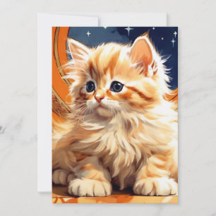 Alphonse Mucha Art Nouveau Orange Cat Save The Date