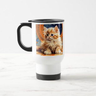 Alphonse Mucha Art Nouveau Orange Cat Travel Mug