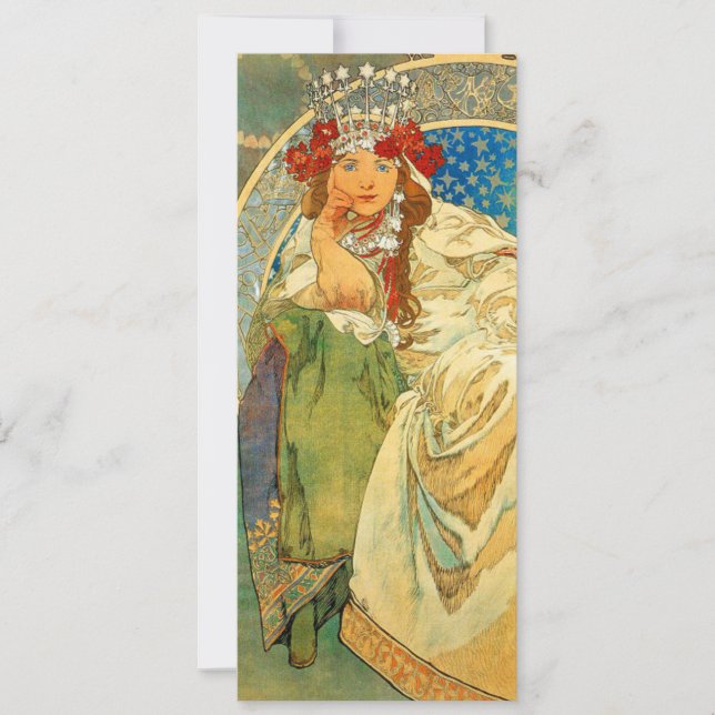 Alphonse Mucha Art Nouveau Princess Hyacinth Invitation (Front)