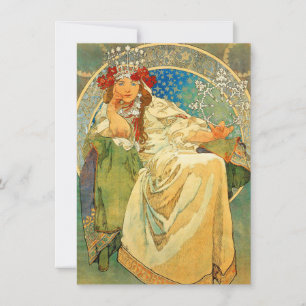 Alphonse Mucha Art Nouveau Princess Hyacinth Invitation
