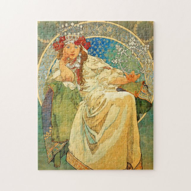 Alphonse Mucha Art Nouveau Princess Hyacinth Jigsaw Puzzle (Vertical)