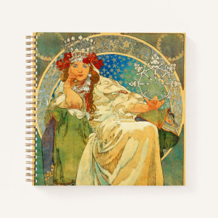 Alphonse Mucha Art Nouveau Princess Hyacinth Notebook