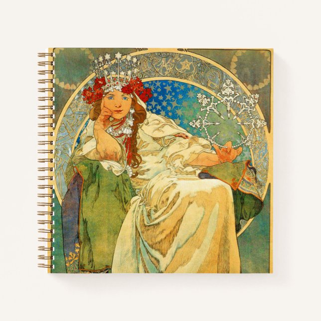 Alphonse Mucha Art Nouveau Princess Hyacinth Notebook (Front)