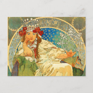 Alphonse Mucha Art Nouveau Princess Hyacinth Postcard