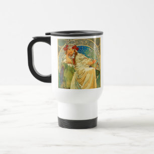Alphonse Mucha Art Nouveau Princess Hyacinth Travel Mug