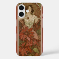 Alphonse Mucha Art Nouveau Ruby Vintage Floral