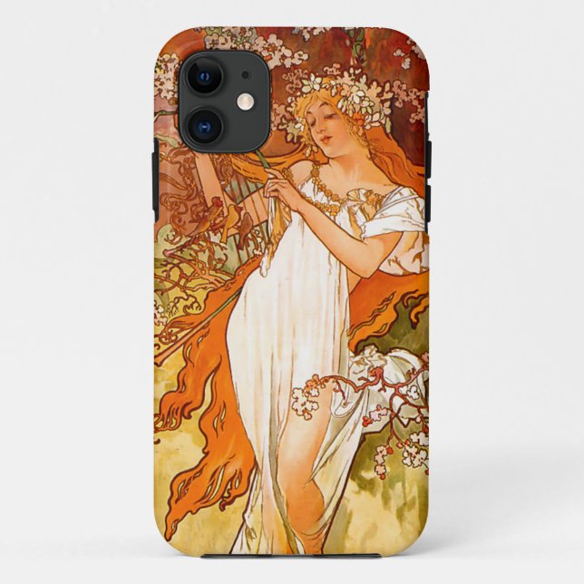 Alphonse Mucha Art Nouveau Spring Case-Mate iPhone Case (Back)
