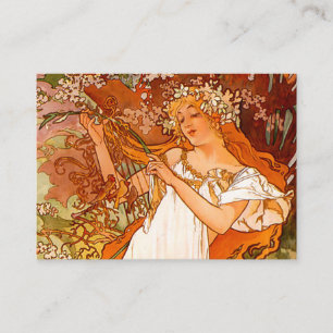 Alphonse Mucha Art Nouveau Spring Enclosure Card