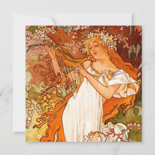 Alphonse Mucha Art Nouveau Spring Invitation