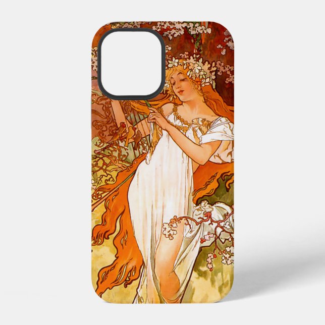 Alphonse Mucha Art Nouveau Spring iPhone Case (Back)