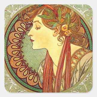 Alphonse Mucha Art Nouveau Sticker