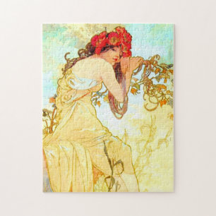 Alphonse Mucha Art Nouveau Summer Jigsaw Puzzle