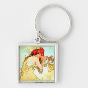 Alphonse Mucha Art Nouveau Summer Key Ring