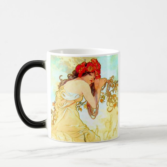 Alphonse Mucha Art Nouveau Summer Magic Mug (Left)