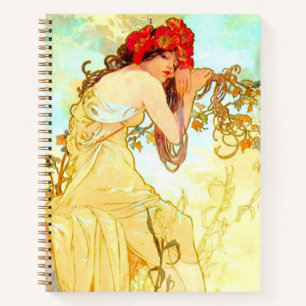 Alphonse Mucha Art Nouveau Summer Notebook