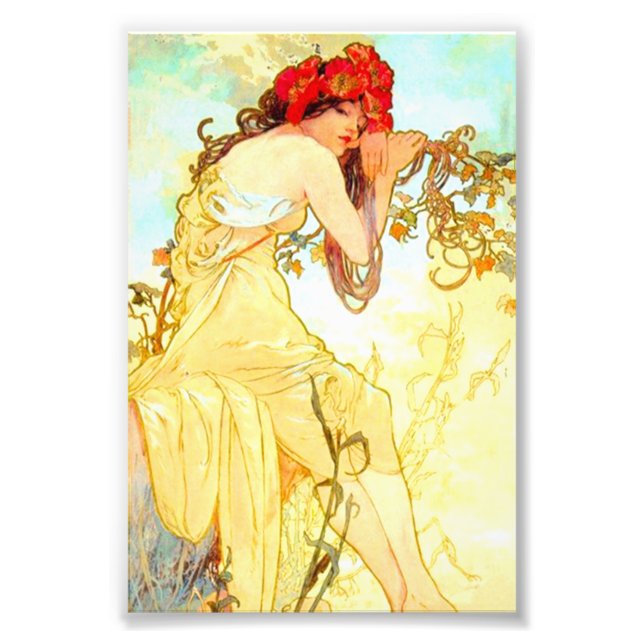 Alphonse Mucha Art Nouveau Summer Photo Print (Front)