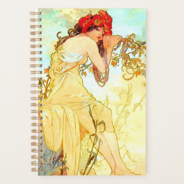 Alphonse Mucha Art Nouveau Summer Planner (Front)