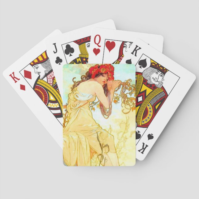 Alphonse Mucha Art Nouveau Summer Playing Cards (Back)