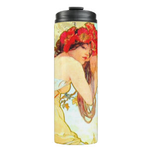 Alphonse Mucha Art Nouveau Summer Thermal Tumbler
