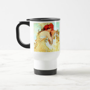 Alphonse Mucha Art Nouveau Summer Travel Mug