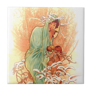 Alphonse Mucha Art Nouveau Tiles