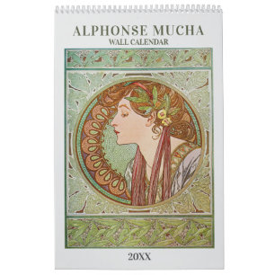 Alphonse Mucha Art Nouveau Vintage Calendar