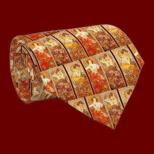 Alphonse Mucha Art Nouveau Vintage Elegant Tie