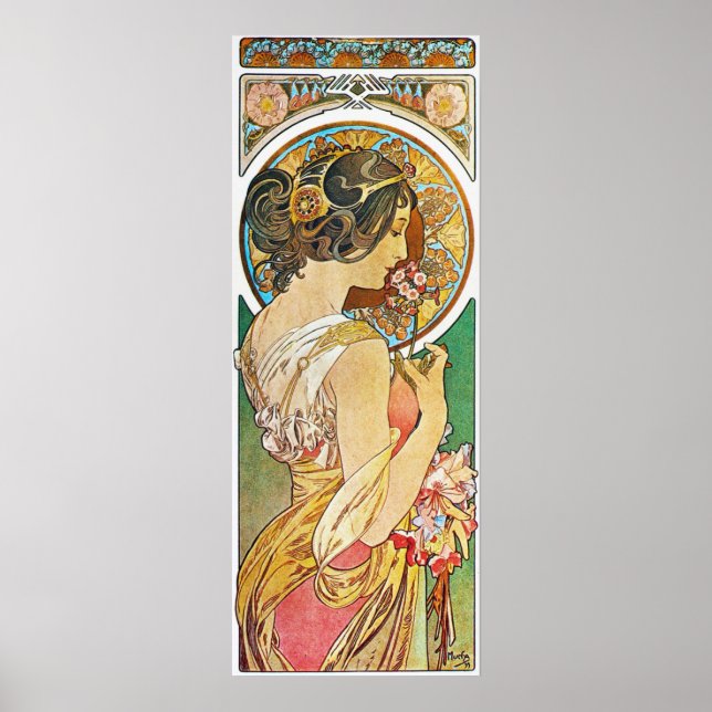 Alphonse Mucha Art Nouveau vintage poster  (Front)