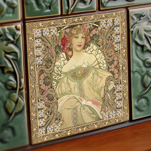 Alphonse Mucha Art Nouveau Vintage Tile