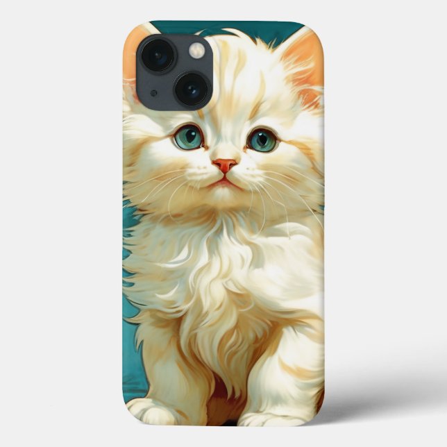 Alphonse Mucha Art Nouveau White Cat Case-Mate iPhone Case (Back)