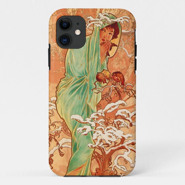 Alphonse Mucha Art Nouveau Winter Case-Mate iPhone Case (Back)