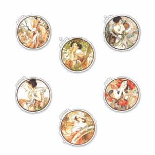 Alphonse mucha art nouveau women seasons elegant